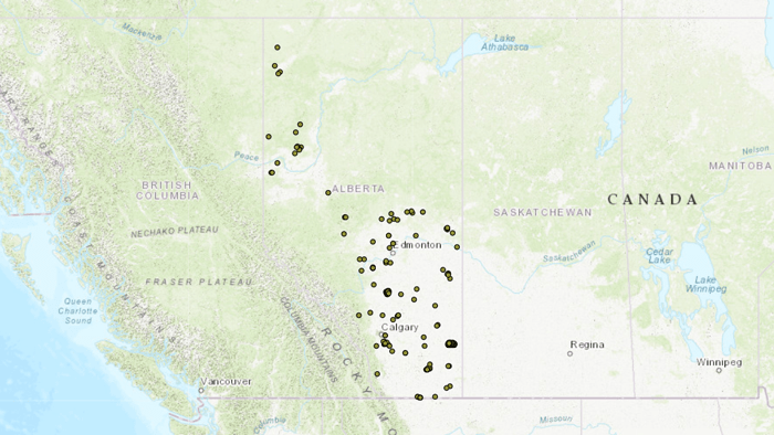 Alberta Orphan Wells Map